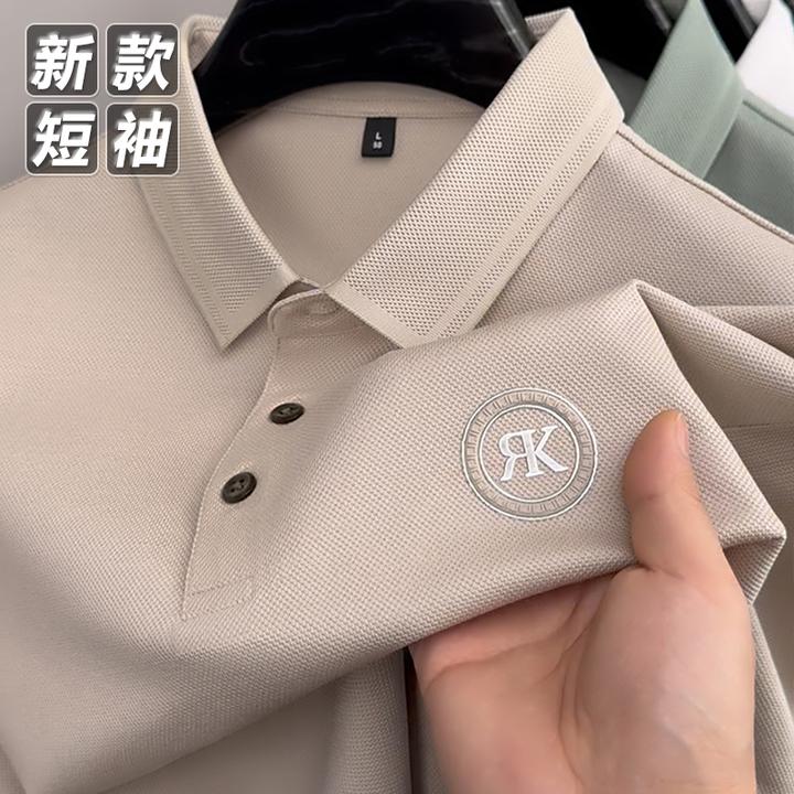 夏季新款男士短袖T恤休闲翻领POLO衫男高档大码半袖上衣轻奢男装