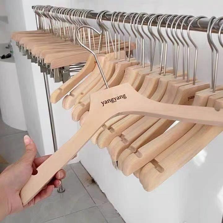 服装店专用原木色衣架防滑无痕女装男装衣撑家用宽肩木质木衣挂撑