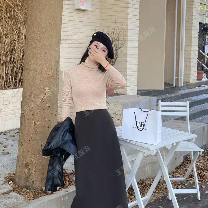 冬季西装秋冬半身裙优雅高腰包臀时尚显瘦开叉直筒裙女5036/5088