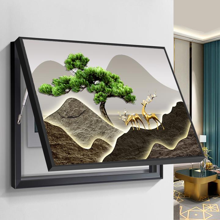 【迎客松】电表箱装饰画免打孔简约遮挡箱电表盒配电箱电闸挂画