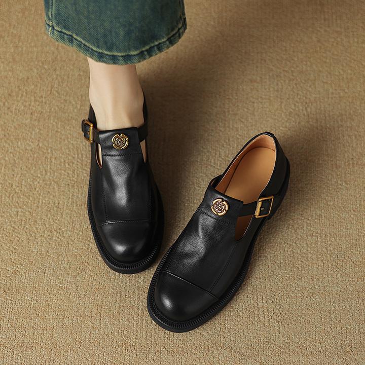 休闲乐福鞋女2024春秋新款复古英伦百搭平跟圆头厚底粗跟舒适单鞋