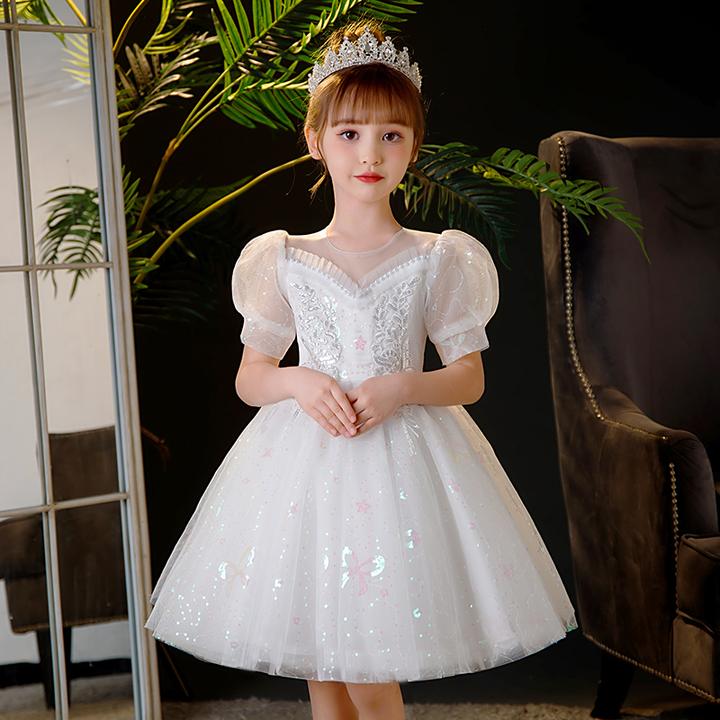 女童礼服儿童生日公主裙蓬蓬裙夏季花童婚纱女孩主持人钢琴演出服