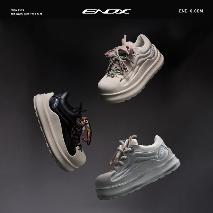 ENDX/25SS 【周深 卓沅同款】设计师 三色 时尚厚底增高大头鞋休闲