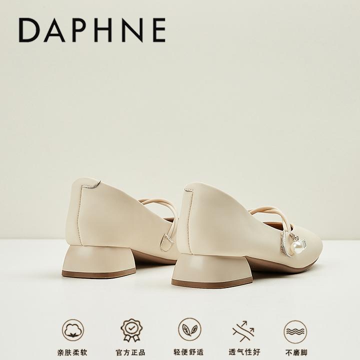 达芙妮小香风玛丽珍鞋女2025夏季新款配旗浅口单鞋配裙子百搭皮鞋