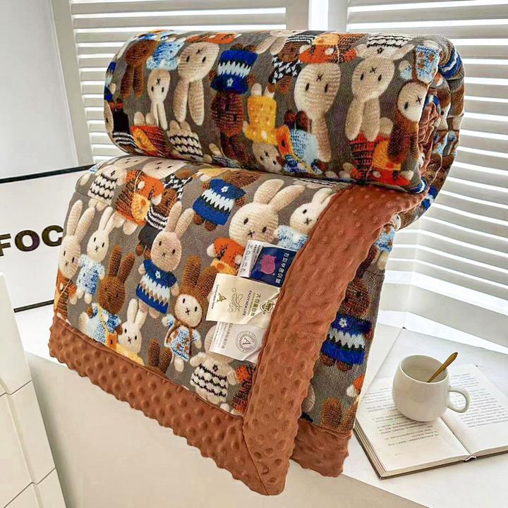 双面绒豆豆被A版牛奶绒B版豆豆绒大豆被夹棉盖毯可机洗加厚冬被子