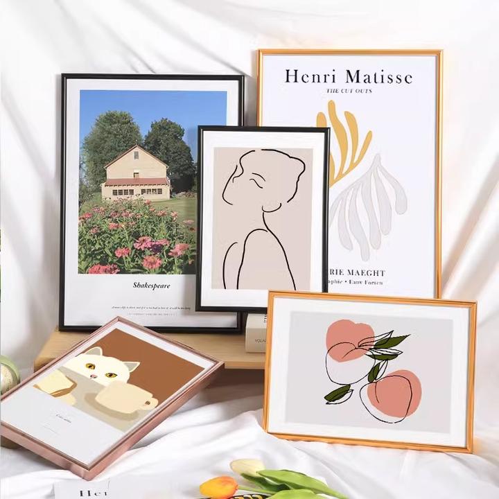 简约铝合金相框挂墙画框装裱空框A4a3海报八4k开8k定制拼图框20寸