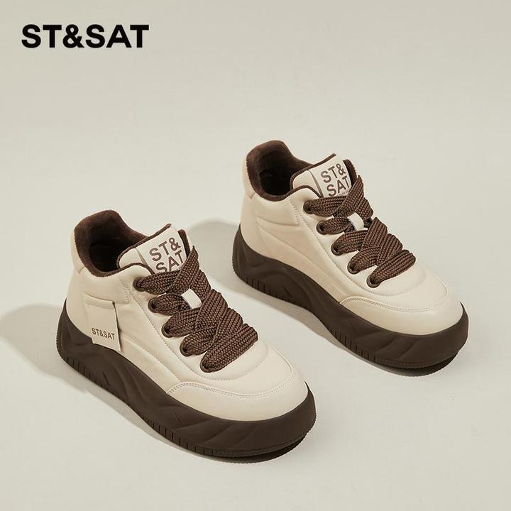 星期六东北大棉鞋女冬季加绒加厚学生高筒板鞋软底面包鞋2025新款