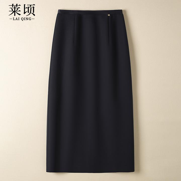 黑色高腰西装半身裙秋冬新款显瘦一步裙开叉气质包臀裙子直筒裙