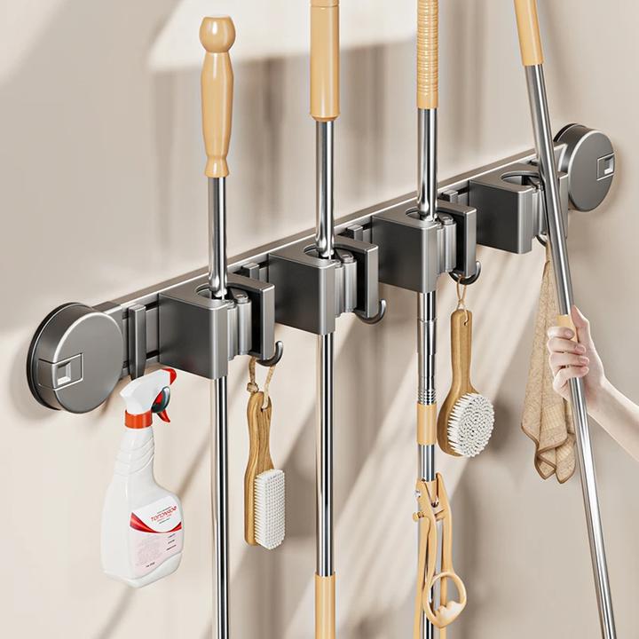 吸盘拖把壁挂夹浴室门后免打孔挂扫把拖布挂钩强力门后吸盘置物架