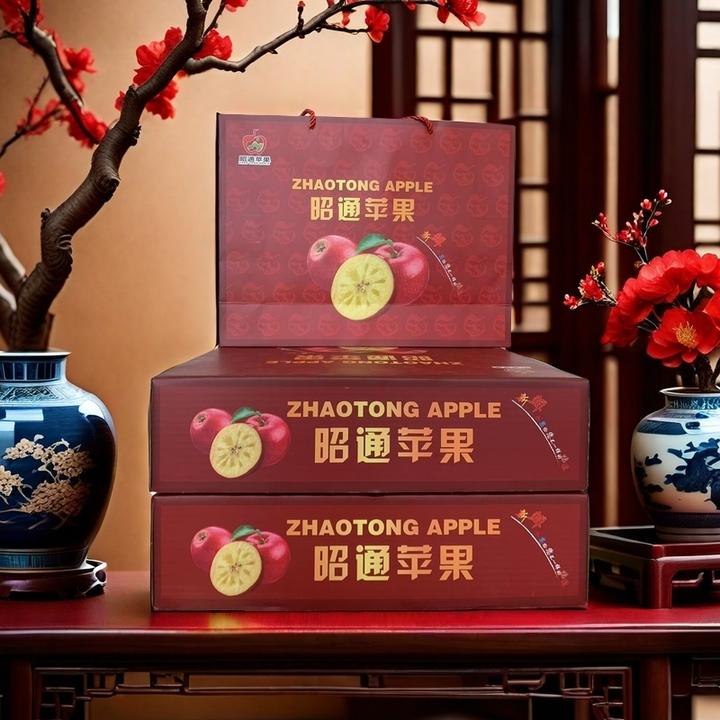 云南昭通丑苹果冰糖心新鲜采摘送人送礼首选精美礼盒装