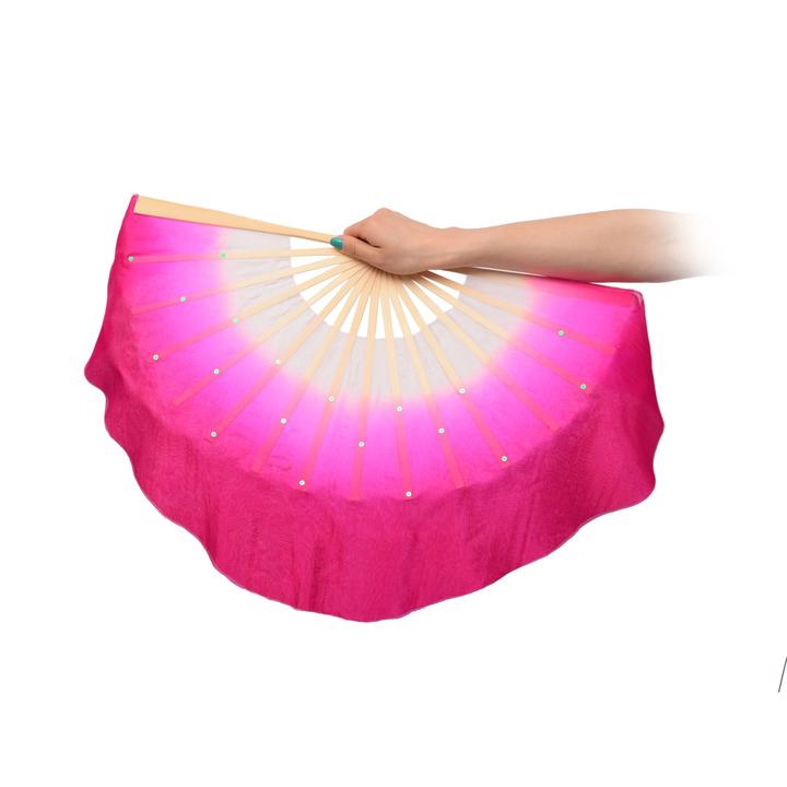 【飞儿老师】专属8寸飘15真丝舞蹈扇子左权小花戏双扇跳舞扇秧歌扇