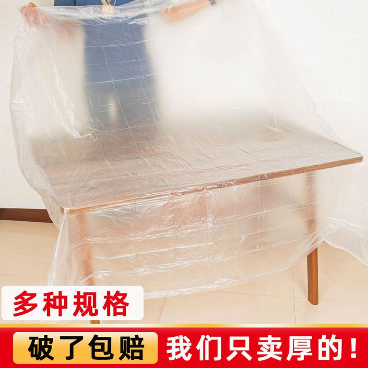 一次性加厚桌布长方形防水透明塑料薄膜家用圆形野餐遮尘布酒店婚