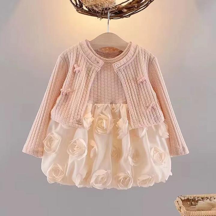 女童春装两件套连衣裙2025新款婴儿小宝宝0-4周岁3洋气秋季公主裙
