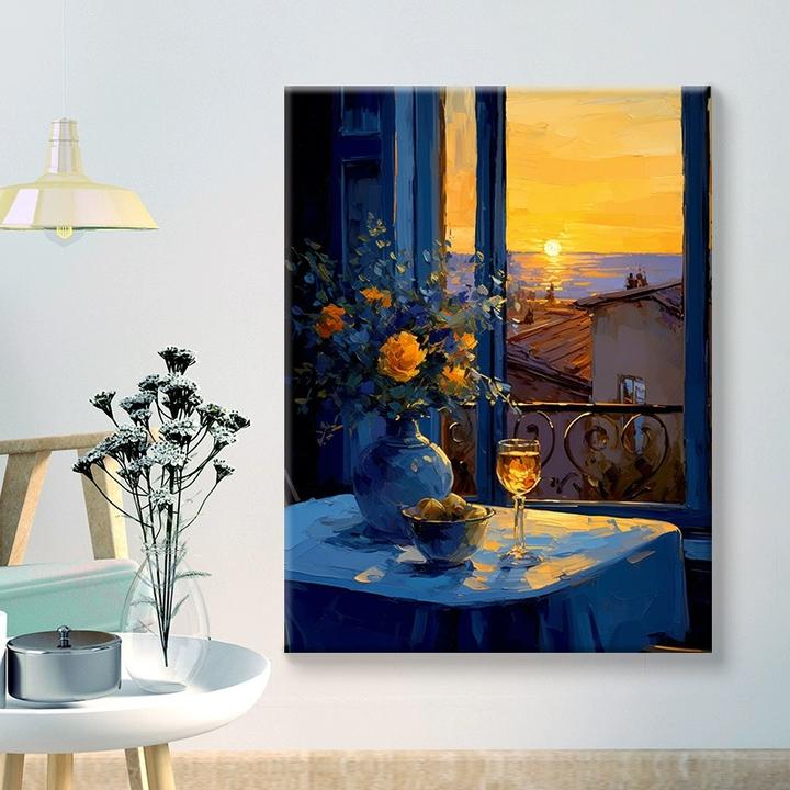 有一点蓝|真心数字油画diy填色涂色六代颜料礼物减压油彩画装饰画