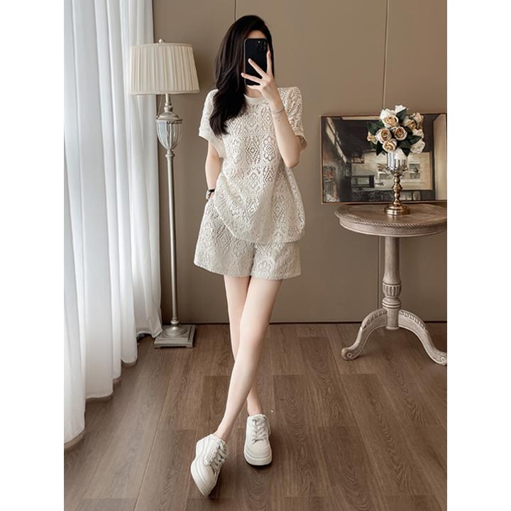 小众不撞款套装女夏季休闲时尚气质高级感酷飒拽姐短袖短裤两件套