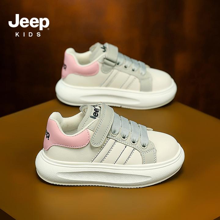 Jeep儿童鞋子2025秋季爆款厚底女童休闲鞋软底舒适防滑低帮运动鞋
