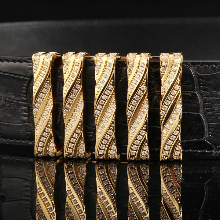 史蒂芬豹头鹰头镶钻算盘扣纯牛皮鳄鱼纹男皮带商务高档正装裤腰带