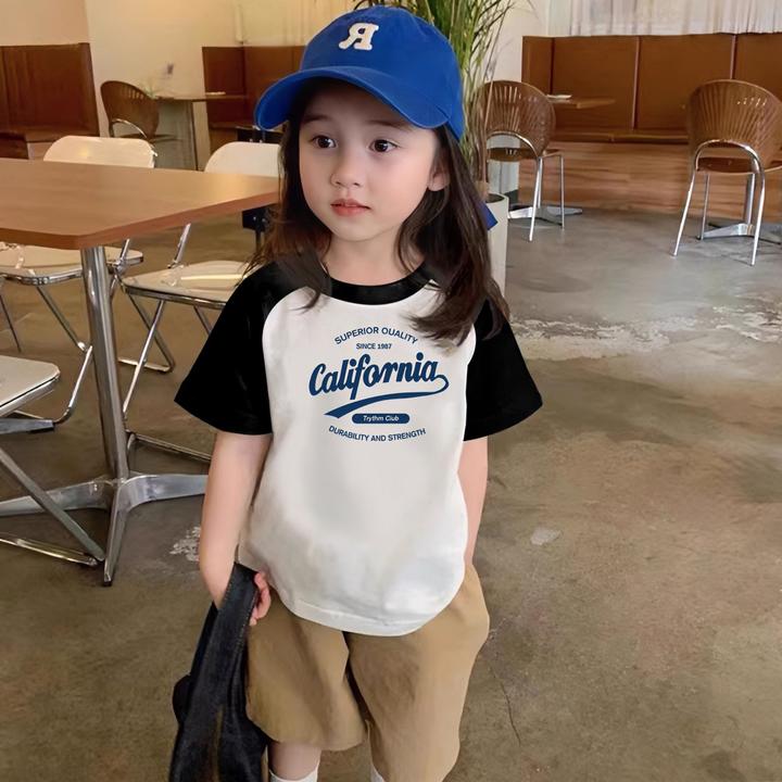 纯棉儿童装短袖T恤男童上衣服宽松洋气男宝宝半袖t恤小女孩打底衫