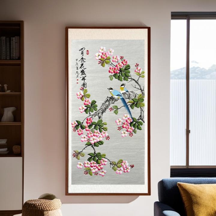 孙献良老师花鸟作品四月桃花盛开图花鸟画玄关客厅