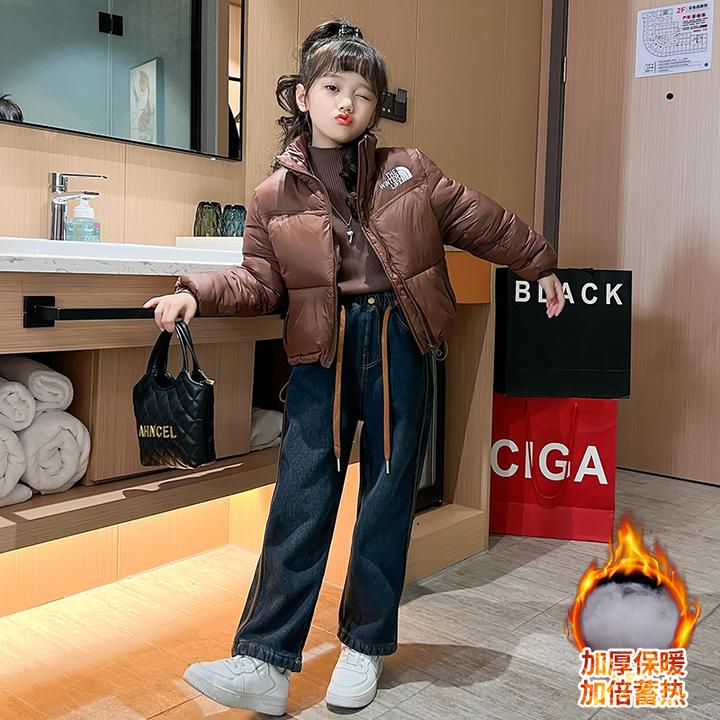 女童羽绒棉服冬季2024新款儿童女大童秋冬款洋气棉袄短款棉衣外套