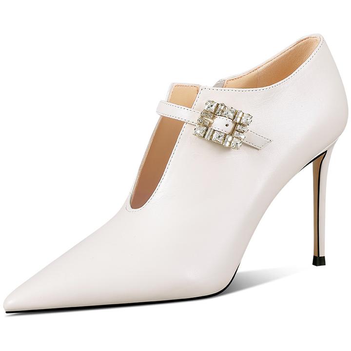 MISSSILVER尖头高跟深口单鞋女2025年新款细跟通勤百搭时尚女鞋