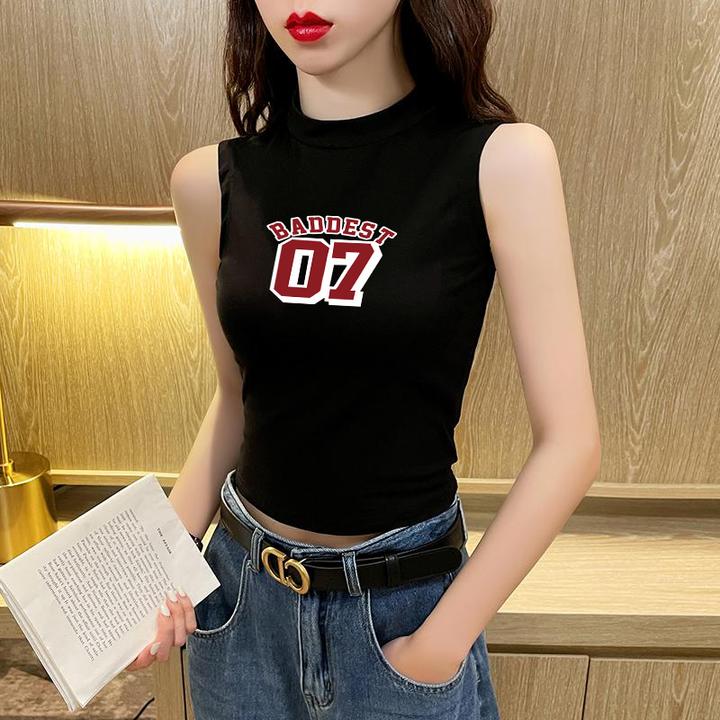 女背心打底显瘦韩版时尚百搭夏季修身印花无袖性感爵士舞女上衣