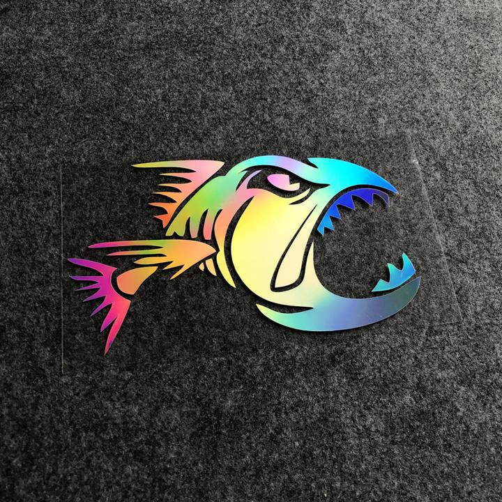 钓鱼用钓箱垂钓防水车贴鱼骨汽车个性创意反光装饰贴纸遮挡划痕贴