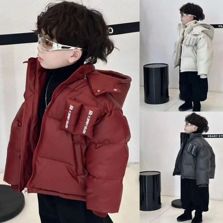 儿童超厚免洗棉外套男童加棉保暖连帽棉服男孩一件过冬防水棉袄潮