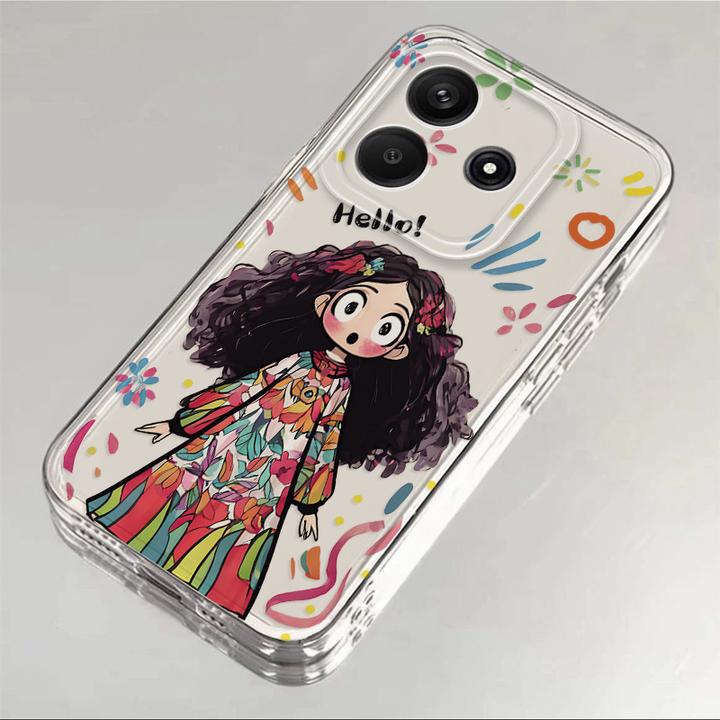 小米红米Note14网红多巴胺女孩透明手机壳卡通高颜值软硅胶保护