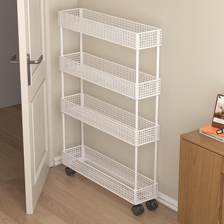 门后夹缝收纳柜卫生间超薄极窄浴室置物架落地缝隙带轮移动收纳架