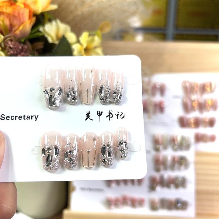 【冰透蛋壳】纯手工穿戴甲可拆卸反复佩戴美甲贴
