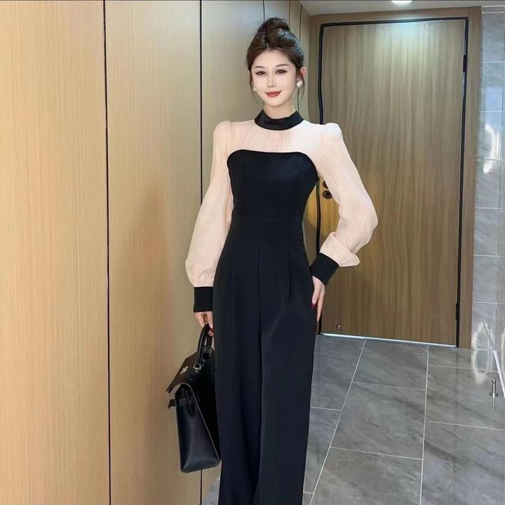 2024年时尚气质春季新款气质显瘦长袖时尚休闲百搭轻奢女装连体裤