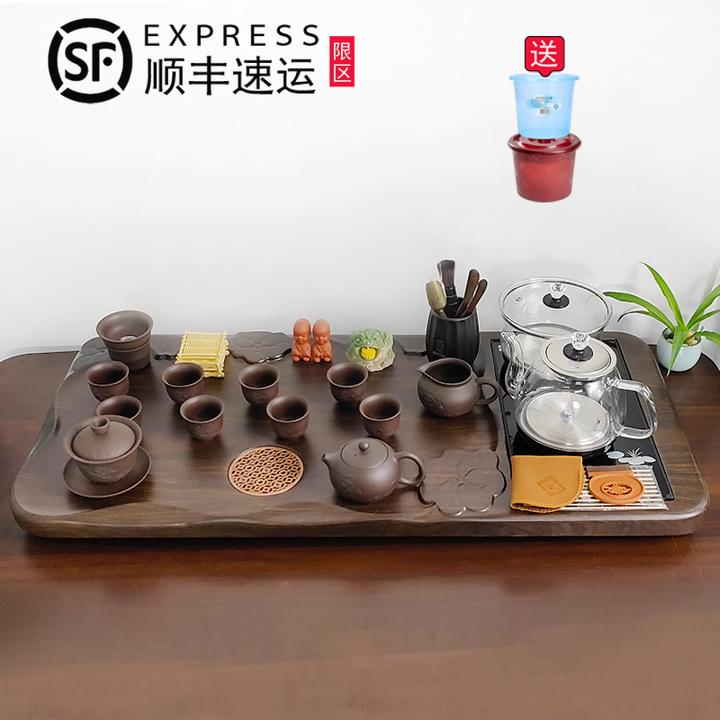 泡茶具套装家用茶台带烧水壶一体全自动高端实木茶盘桌面专用整套