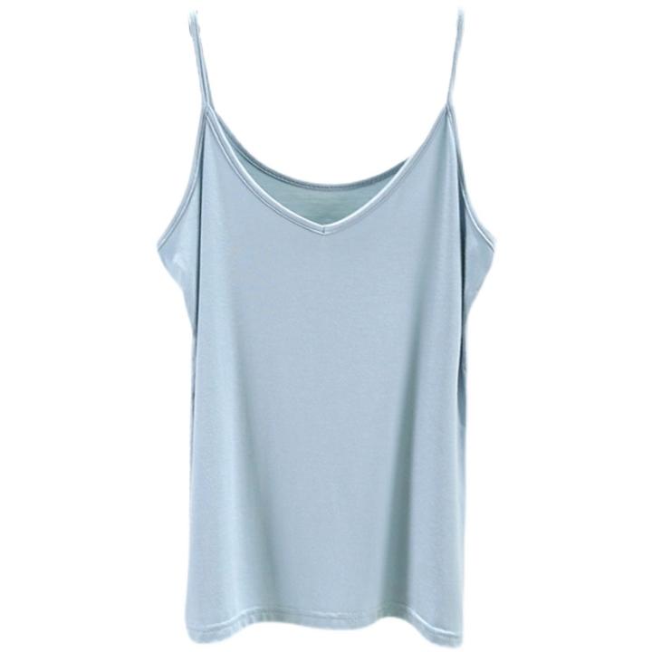 莫代尔胖mm修身打底外穿上衣背心女夏薄款V领内搭大码宽松小吊带