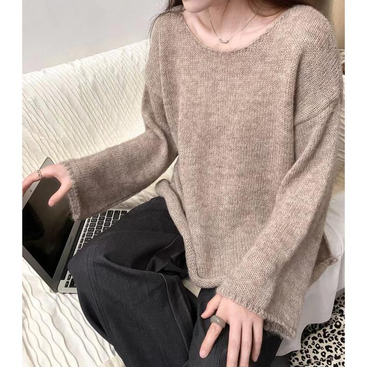 “慵懒周末”韩系秋季新款温柔气质百搭毛衣女套头上衣