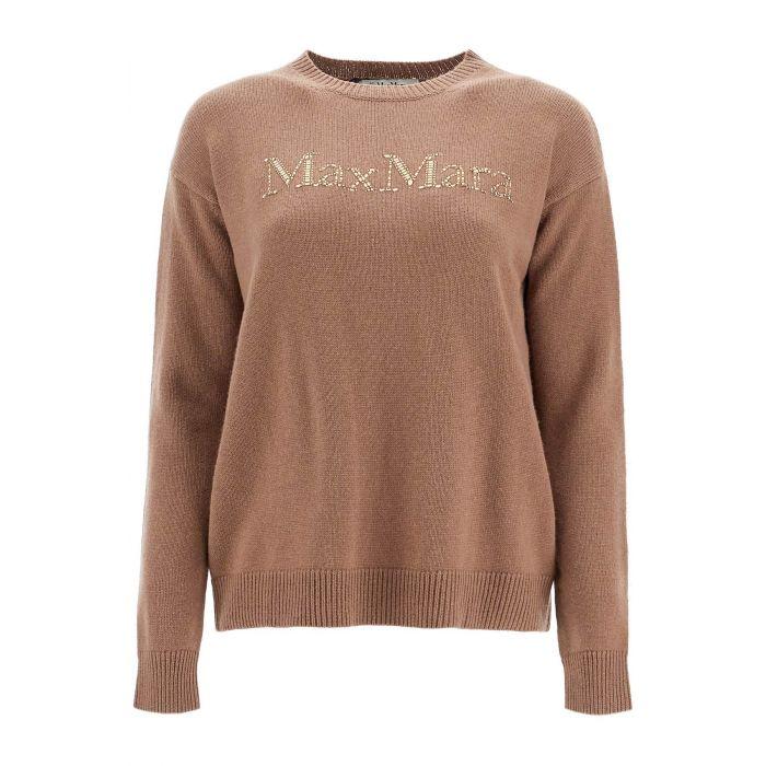 未使用 MaxMara Kassel系列秋冬水钻徽标羊绒/羊毛混纺针织衫