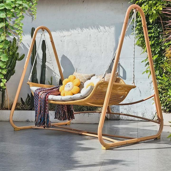 户外秋千庭院室外摇椅荡秋千双人吊床花园小院网红秋千椅吊椅防水