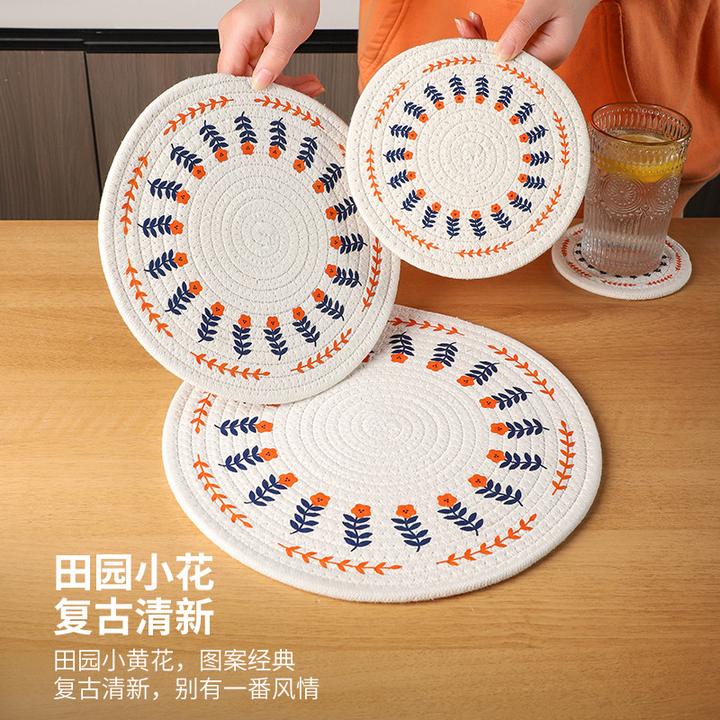 棉麻编织隔热垫家用餐垫盘碗垫砂锅垫杯垫茶杯垫壶垫防烫餐桌垫~~
