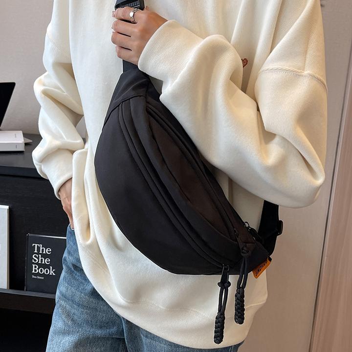 胸包男休闲斜挎包女手机腰包男生小挎包日系男士小背包男款单肩包