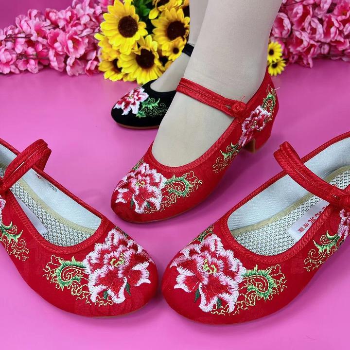 老北京软底软面民族风绣花布鞋 811-15