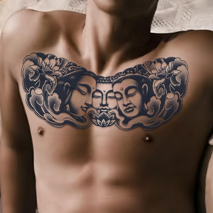 佛主草本纹身贴男半永久防水持久逼真可洗不反光高颜值胸前高级感