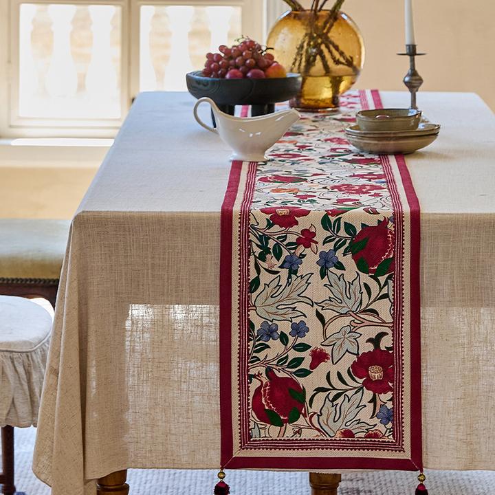 蜡笔派|法式古典|兴安里花园桌旗高级氛围感餐桌盖布复古茶旗定制