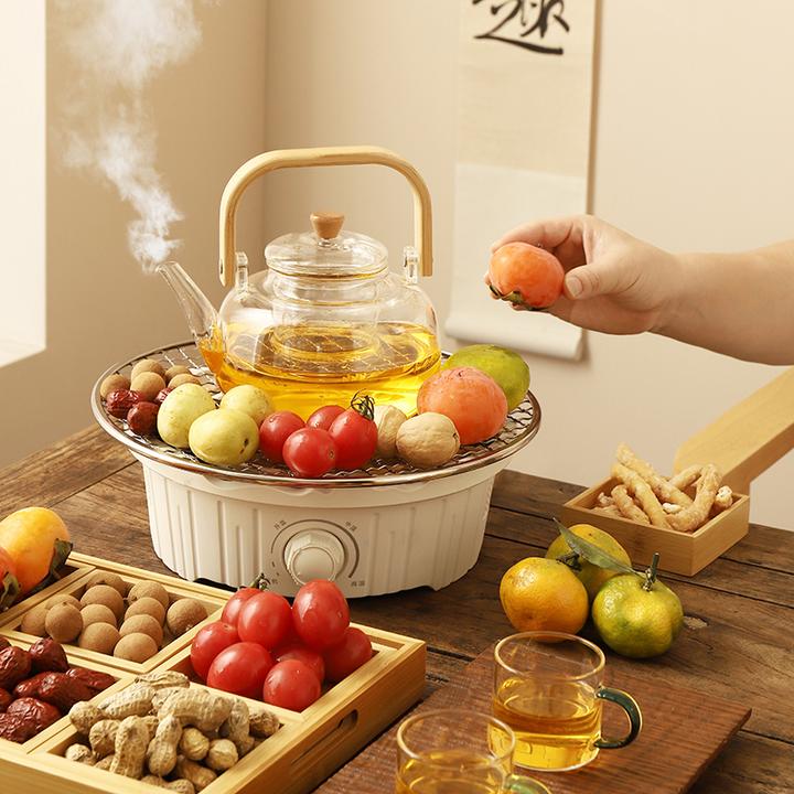 围炉煮茶器具室内烤火炉套装2024新款电陶炉煮茶器全套玻璃煮茶壶