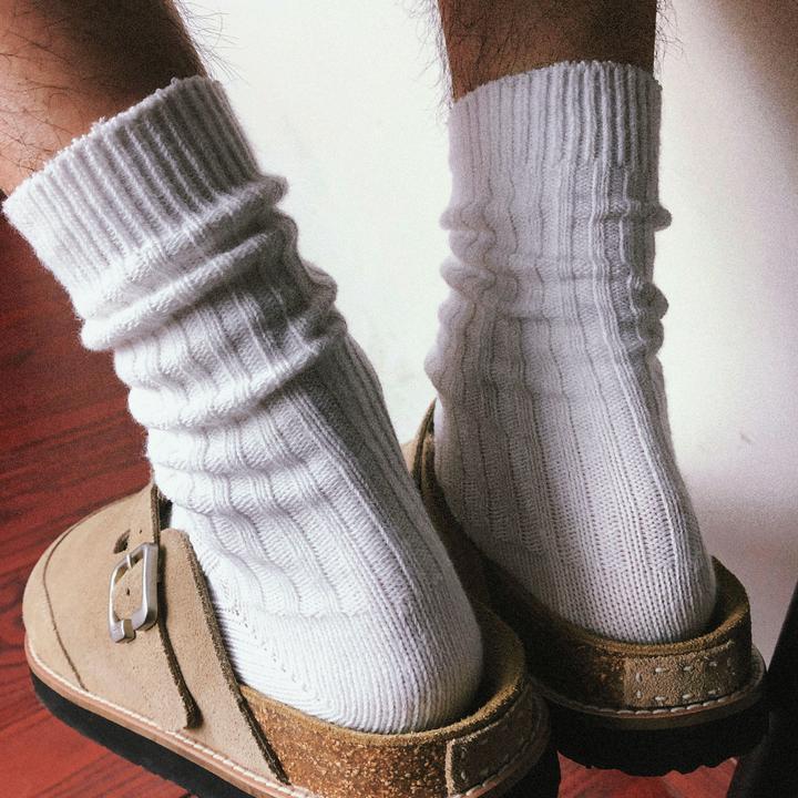 TREETALLIFE春秋款cityboy情侣纯色中筒长筒运动日系粗针袜堆堆袜