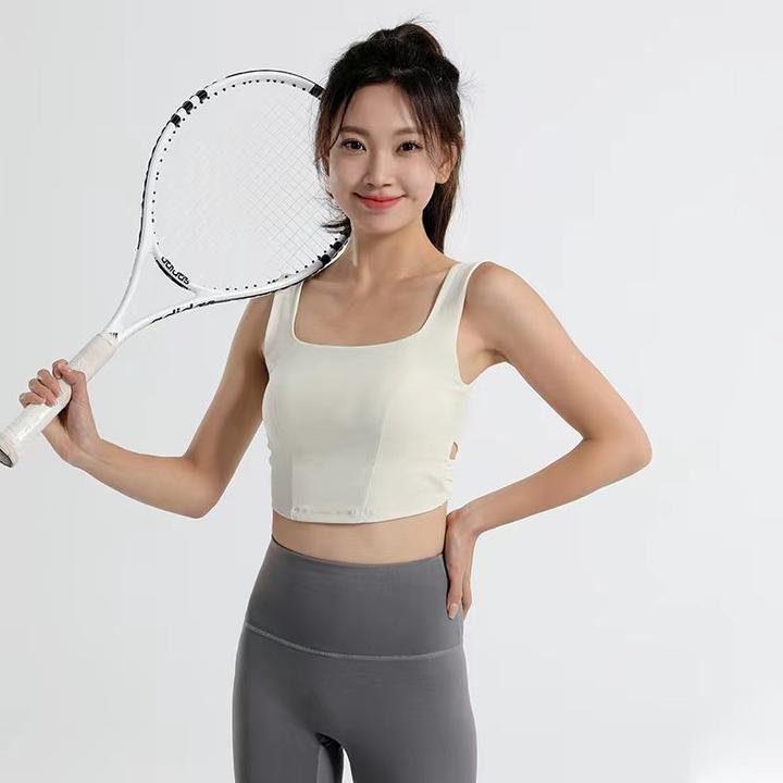 清仓吊带交叉美背健身跑步防震一体杯运动内衣聚拢裸感瑜伽服外穿