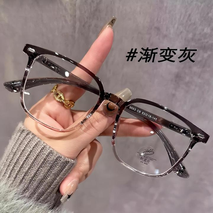 韩版超轻大框防蓝光眼镜女高颜值百搭防辐射平光镜框可配变色近视