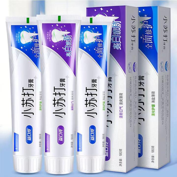 【拍一发三】小苏打牙膏薄荷海盐去渍去黄清新口气洁白口腔亮白牙膏