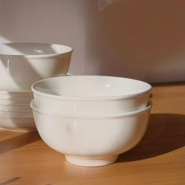 瓷县令【8只装】5英寸唇口新骨瓷碗大面碗 家用商用釉下彩大碗防烫