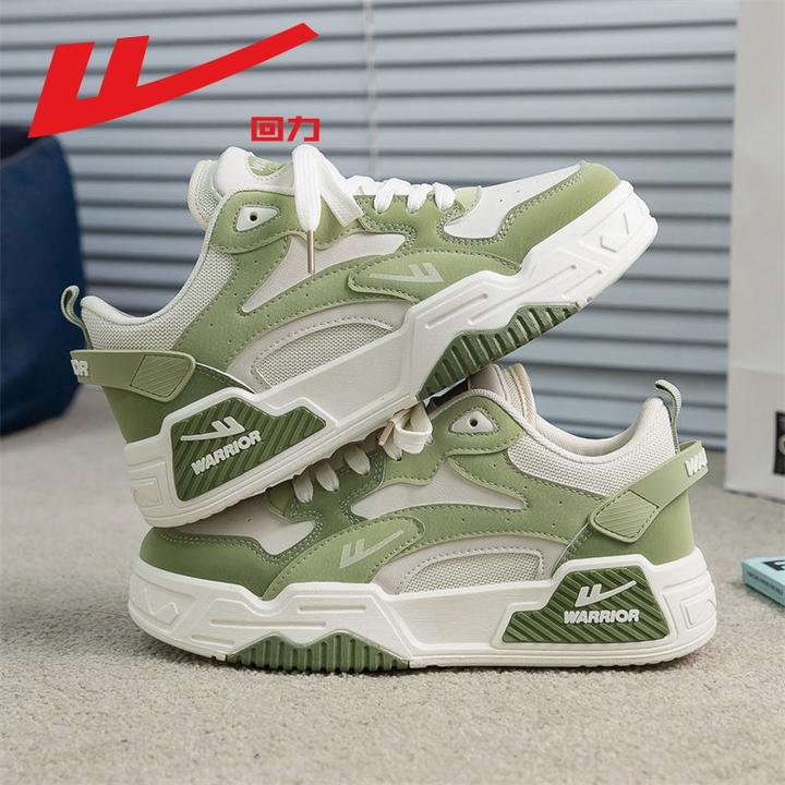 回力女鞋夏季2025新款厚底休闲板鞋百搭抹茶绿小众运动面包小白鞋