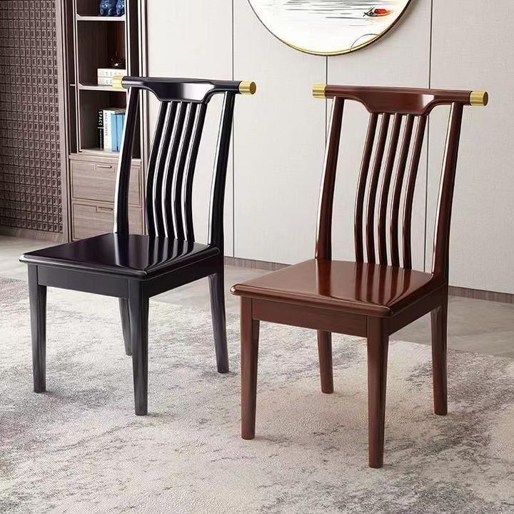 中式纯实木餐椅简约现代中式餐厅酒店饭店餐桌椅家用椅子书桌凳子